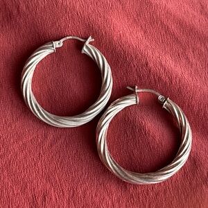 925 sterling silver large chunky hoop earrings